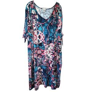 Catherines Multicolored Floral Midi Dress Plus Size  5X